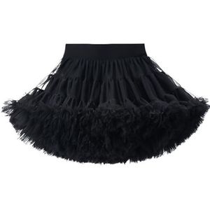 LYHYDMA Tutu rok voor meisjes tutu rok voor meisjes meisjes tule rok 1-10T kant pluizige chiffon rokken effen kleuren rokken meisjes dansrok voor dans verjaardagsfeestje (zwart, 3T)