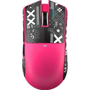ATTACK SHARK X11 SE Draadloze Gaming Muis, PixArt PAW3311 Gaming Sensor, BT/2.4G Draadloos/Bedraad, 22000 DPI, 65 Uur Batterij, Kantoor- en Muis voor Win11/Xbox/PS/Mac (Bessenrood + Tape)