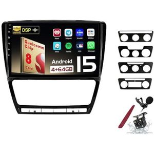 Android 15 Autoradio Sat Navi voor S-koda Octavia (2008-2013) 9 Inch Touchscreen Multimedia Speler met Draadloze Carplay GPS Navigatie FM RDS Bluetooth 5G-WiFi SWC DSP,M120s