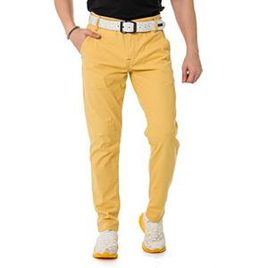 Cipo & Baxx Jeansbroek voor heren, slim fit, stretch denim broek, 842-mosterd, 36W x 32L