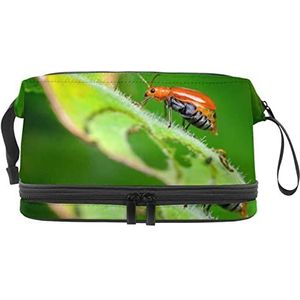 Grote capaciteit reizen cosmetische tas,Insect op verlof, make-up tas,Waterdichte make-up tas organisator, Meerkleurig, 27x15x14 cm/10.6x5.9x5.5 in