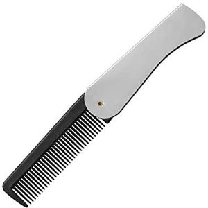 DieffematicSZ kam Folding Stainless Steel Comb Portable Men Oil Head Moustache Beard Brush Comb Women Beauty Pocket Clip Salon Styling Accessories
