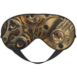 Cool Steampunk Gears Printing Dubbelzijdig Zacht Oogmasker Omkeerbaar Ontwerp, Verstelbaar voor Snug Fit, Blokkeert Licht Oogmasker
