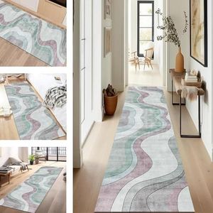 Keukentapijt Antislip Mat Wasbare Tapijtloper 80X240CM Donkerroze Groen Modern Loper Tapijtmatten Keuken Hal Tapijt Loper Ingang Slaapkamer Woonkamer Vloerkleden per Meter Entree Binnen Deurmatten