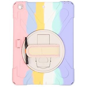 Tablet-toetsenbordhoes, Tablethoes Anti-drop 360 Graden Rotatie Stand Multi-bescherming Praktisch (Oogverblindend roze)