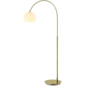 Lindby booglamp 'Cynthia' in Wit uit glas o.a. voor woon-/ eetkamer - booglamp, staande lamp met boog