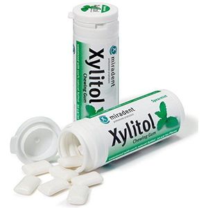 Miradent Xylitol Chewing Gum tandverzorgingskauwgom 30 stuks doos spearmint (12 x 30 g)