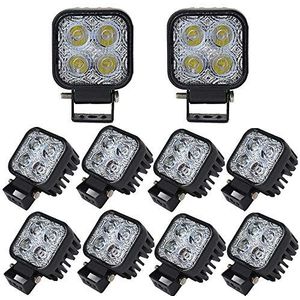 10X 12W LED-Koplampen IP67 Waterdichte LED-Werklampen 12V 24V Auto-Schijnwerpers Achteruitrijlichten