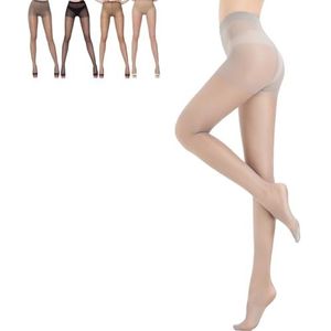 Stretch antikraskousen, ultradunne panty met hoge taille, zacht, elastisch en krasbestendig (koffie)(Grijs)