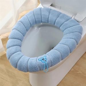 FERGERG Toiletaccessoires badkamer toilet stoelhoes wasbare warmer bidet covers toilet (maat : blauw met handvat)