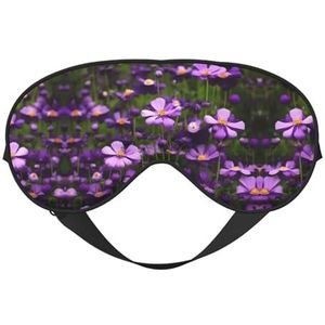 Paarse bloemenprint, uniseks, ultrazacht, lichtblokkerend oogmasker voor optimaal comfort