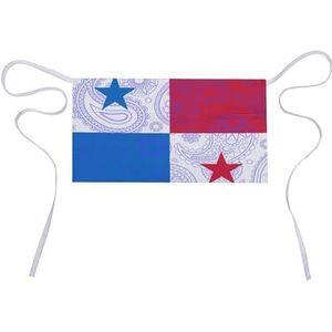 Panama Paisley vlag taille schort met 3 zakken waterdichte server schort korte halve schorten slabbetje voor keuken restaurant