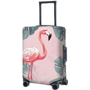 GFLFMXZW Reisbagagehoes, elastische kofferhoes, zomer, flamingo, palmbladeren, bagagehoezen, bagage, beschermhoezen voor reizen, anti-kras bagage, decoratieve hoes voor volwassenen (45,7-81,3 cm),