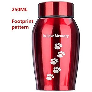 Roestvrijstalen Urnen Huisdieren Hond Kat Vogels Crematie As Urn, 500ML 250ML (250ML Footprint10)