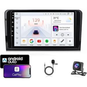 Android 13 Dubbel Din Auto Stereo Touchscreen Auto Stereo Voor Mercedes Benz W164 ML GL 2005-2012 Met Bluetooth GPS Navigatie WiFi FM Radio USB/SWC/Plug en Play Ondersteuning Carplay&Android Auto(4 Co