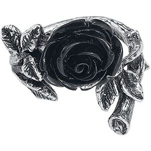 Alchemy Gothic Wild Black Rose Ring Ring zilverkleurig XXS-XS tinlegering Gothic