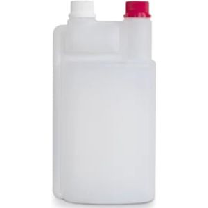 Doseerfles 1 l ongevuld met 60 ml kamer Doseerhulpmiddel