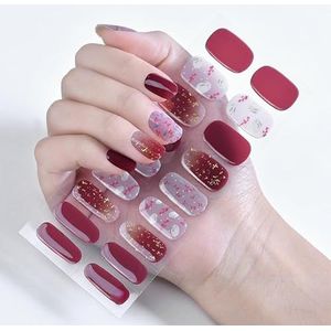 INTEROOKIE Semi-uitgeharde gelnagelsticker tussentijdse en duurzame UV-nagelstickersticker Verwijderbare en draagbare nagelsticker (JK300)