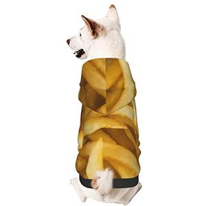 Hond Capuchonsweater, Friet Patroon Fast Food Pet Hooded Kleding Elastische Hooded Kleding Warme Hond Onesies Voor Kleine Medium Pet Hond Kat L