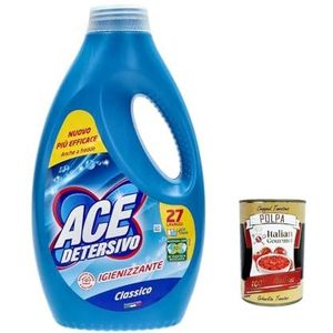 ACE Detersivo Igienizzante Classico, 3 x 1350 ml, 81 wassen, wasmiddel, vloeibaar wasmiddel wasmachine + Italian gourmet polpa 400 g