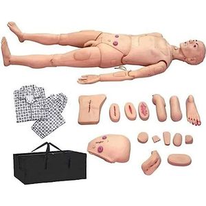 170 cm levensgrote menselijke oefenpop, volledig lichaam, patiëntenzorgsimulator, EHBO, traumazorg, oefenpop for verpleegkunde, medische training, onderwijs