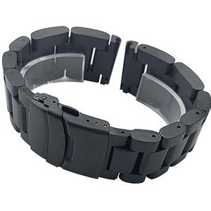 EDVENA Zwart Roestvrij Stalen Horlogebanden Armband 22Mm 24Mm 26Mm Compatibel Met Diesel DZ4343 DZ7305 Effen Verdikking Metalen Horlogeband Band (Color : Black, Size : 22mm)