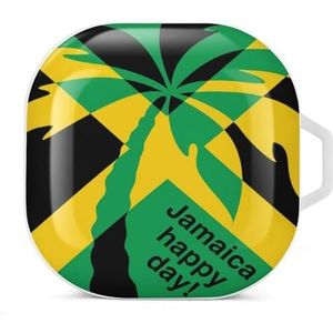 Jamaica Happy Day oordopjes hoesje compatibel met Samsung hard shell beschermhoes witte stijl