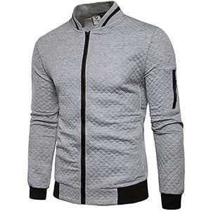 Veravant sweatshirt, heren, lange mouwen, truien, effen kleur, ritssluiting, bomberjack, sportjack - - Large