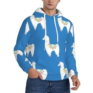 TTIGLHOH Lama Winter Hoodies Voor Mannen Fleece Gevoerde Sherpa Trui Kangoeroe Pocket Comfort Fit, Winter Sweatshirt, Zwart, M