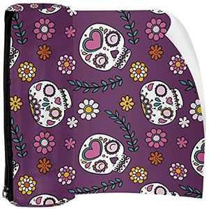 Potlood Case Dia De Muertos Suiker Skull Pouch Bag Pen Rits Tas voor Kantoorartikelen Reizen School Student Supplies