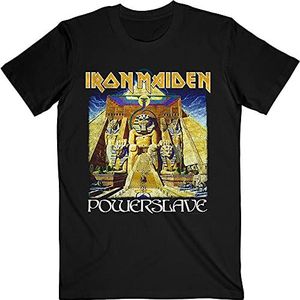 Iron Maiden Unisex Tee: Powerslave World Slavery Tour (Back Print) - Large - Black
