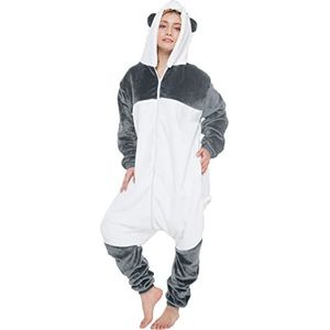 corimori 1852 Mei de panda dames heren onesie jumpsuit pak eendelig kostuum verkleedkleding maat 170-180 cm, blauw/wit