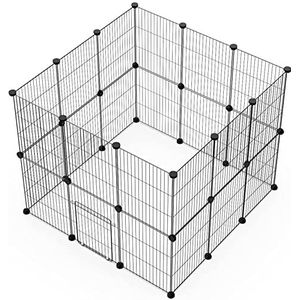 LANGXUN Huisdierpanelen, metaaldraad, opslag, doe-het-zelf organizer, voor kleine dieren, konijnen, cavia's, puppy's voor huisdierproducten, draagbare metaaldraad, tuinhek (43 x 32 24 stuks)