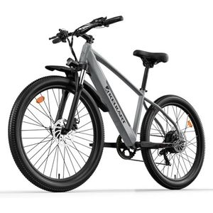 KELKART Elektrische fiets, 27,5 inch, stadsfiets met pedaalondersteuning met 48 V 10,4 Ah accu, koppelsensor, 7 versnellingen voor onderweg in de open lucht