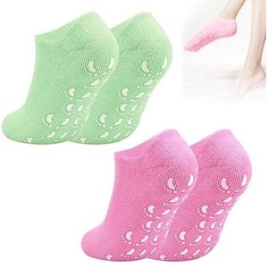 KUIRUNRX® 2 paar siliconen sokken voor voeten, spa-pedicuresokken, hydraterend voetmasker, eeltsokken, voetverzorgingssokken voor mannen en vrouwen, voor droge, gebarsten voeten, herbruikbaar