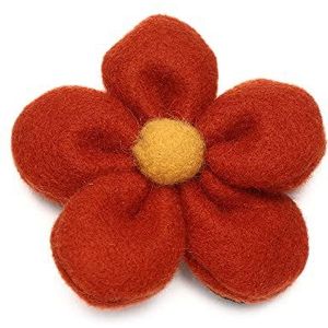 Geschenk hoge elastische bloem mode pluche haar stropdas touw haarspelden haarring clip (haarclip, oranje)