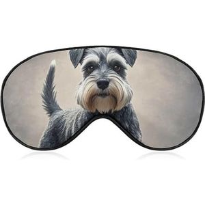 Schnauzer slaapmasker, licht blokkerend oogmasker, comfortabel en zacht, oogbedekking met elastiek, geschikt voor mannen en vrouwen, geschikt voor reizen en slapen