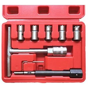 7 stks/set Diesel Injector Seat Cleaner Tool Carbon Ruimer Remover Handvat Sets