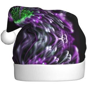DEXNEL Kerstmutsen voor volwassenen, comfortabele kerstoutfit voor nieuwjaar feestelijke feestlevering violet groene gloed