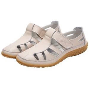 PMVRTHQV Damessandalen, voetboogondersteuning, comfortabele wandelsandalen, zomer, antislip, casual sandalen, A2 Beige, 45.5 EU