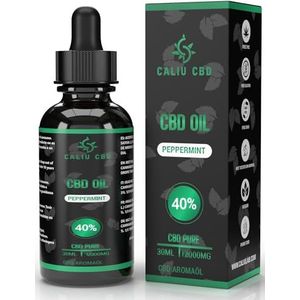 CBD CBD-olie, 40% pure CBD-olie 12.000 mg, CBD-verrijkte hennepoliebasis, munt-extract, 0% THC, 1200 druppels premium cannabidiol