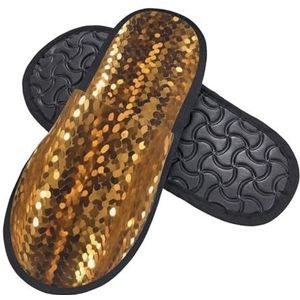 KHiry Schuimpantoffels voor heren en dames, gouden pailletten, sprankelende pluizige pantoffels voor thuis, warme winterschoenen voor slaapkamer, buiten en binnen, Zwart, one size