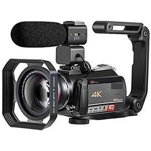 Digitale camera-recorder Camcorder Vlog -camera for het opnemen van VLOG -opname -video's AC5 Professioneel 4k 12x Optische zoom live stream camera's(Bundle A)