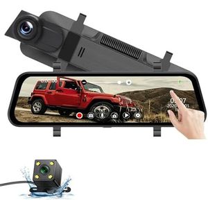 Dash Cam 24H Dash Cam 10inch Auto DVR Achteruitrijcamera Full HD 1080P Drive Video Recorder Registrator Auto Achteruitkijkspiegel Dual Dashcam Black Box Dashcam(Single len)