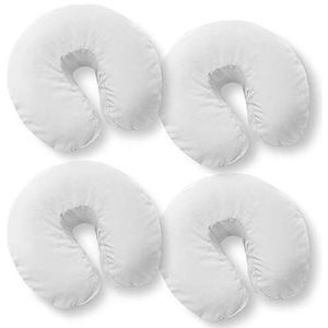 Saloniture 4-Pack Premium Microfiber Face Cradle Covers - Ultra Zachte Ingerichte Massagetafel Cradle Cover - Wit