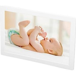 17 Inch Digitale Fotolijst, Elektronische Fotolijst HK17V Wit 16:10 LCD-scherm met Afstandsbediening voor Woonkamer (EU-stekker)