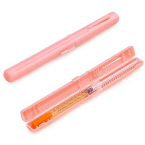 Draagbare reiskoffer voor voorgevulde insulinespuiten - veilige en geavanceerde oplossing voor diabetes (roze)