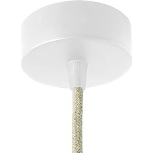 Amarcords - Metalen plafondkap, kleur WIT, lampbehuizing compleet met kabelklemaccessoires, schroeven en plafondbeugel. Diameter 77 mm hoogte 26 mm