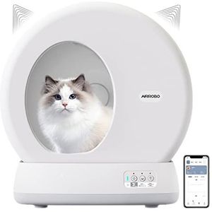 AIRROBO C10 Automatische Zelfreinigende Kattenbak met App-bediening | 57,6L | Eenvoudige reiniging, geurloos en veilig | Kattenbakken voor meerdere katten | Wit