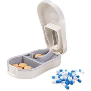 Reispil-organizer | Reisvriendelijke pillen Tablettensplitters | Tabletsplitterscontainers met roestvrijstalen snijder voor kamperen, reizen, school, werken Bittu